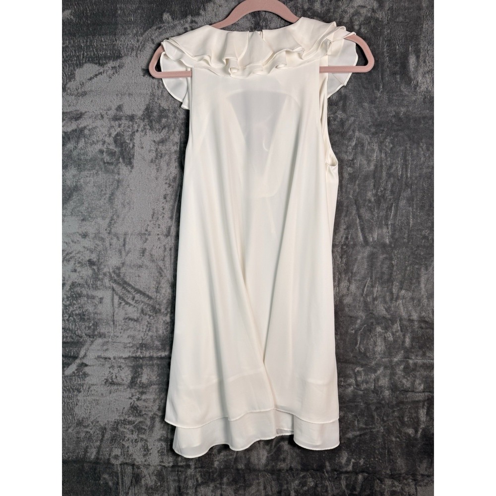 Amanda Uprichard Ivory Dress Medium Quiet Luxury Minimalist Clean Girl Ruffle - Picture 5 of 11